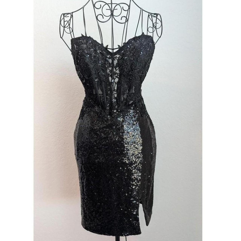 Elegant Black Sequin Dress
